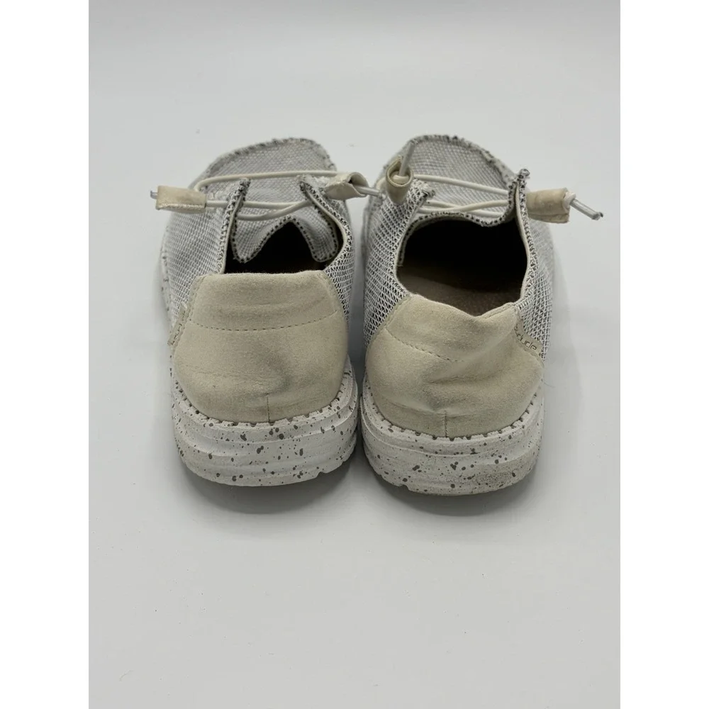 Hey Dude Wendy Shoes Womens Size 9 Gray Sox Stone White Slip On Comfort Casual